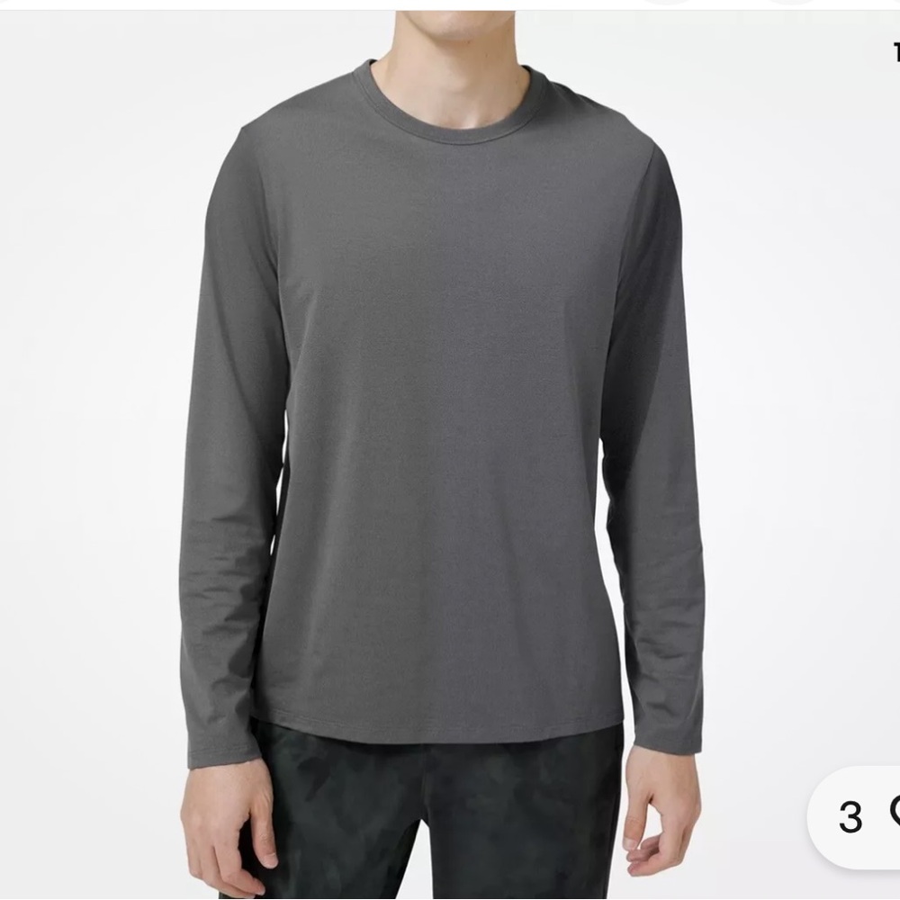 Lululemon Men’s The Fundamental Long Sleeve Shirt Top in Gray Size Medium